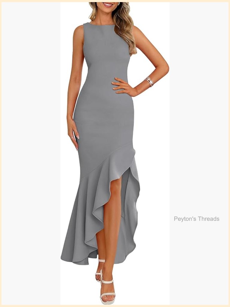 Elegant Sleeveless Maxi Dress With Mermaid Hem For Formal Occasions